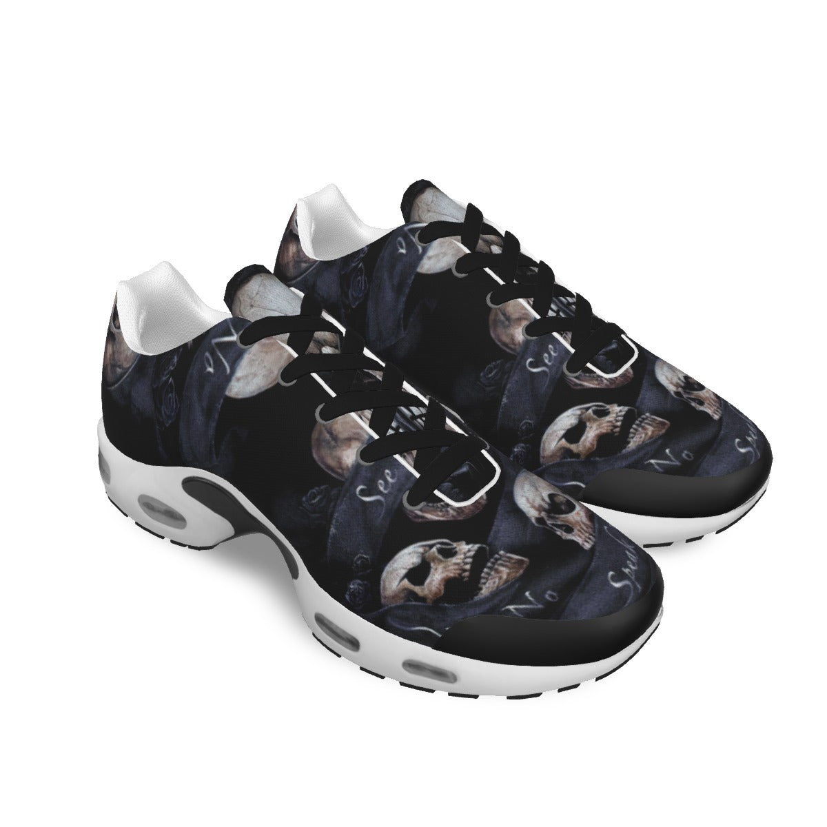 No see no hear no speak evils skull Women's Air Cushion Sports Shoes