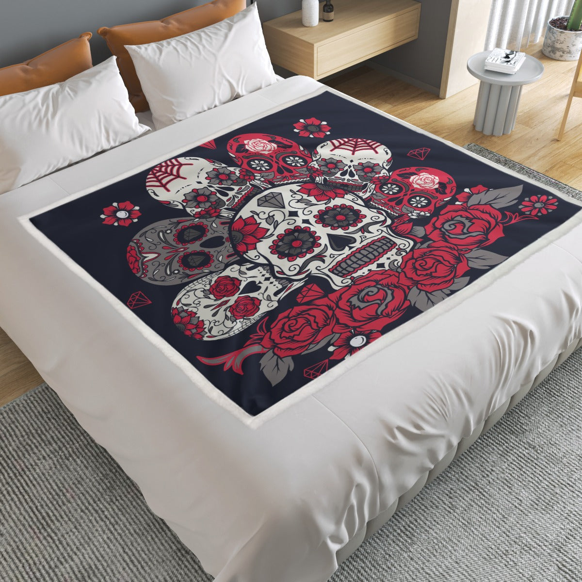 Day of the dead sugar skull pattern Household Warm Blanket