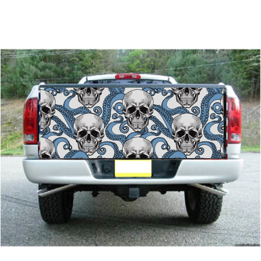 Skeleton Truck Bed Decal, skull truck decal, awesome grim reaper skull decoration