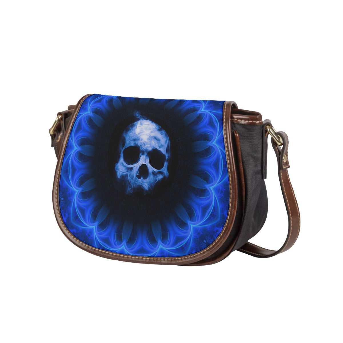 Gothic skull Tambourin Bag With Single Strap, Horror skull skeleton bag purse