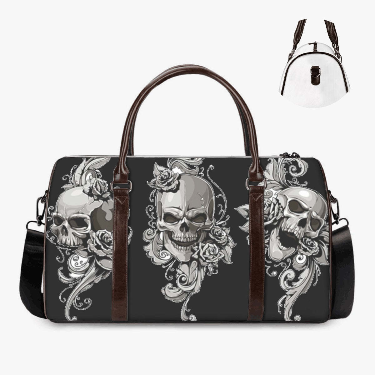 Death skull handbag, biker skull Carry On Bag, skull handbag, goth Carry On Bag, horror Overnight Bag, christmas skull large travel bag