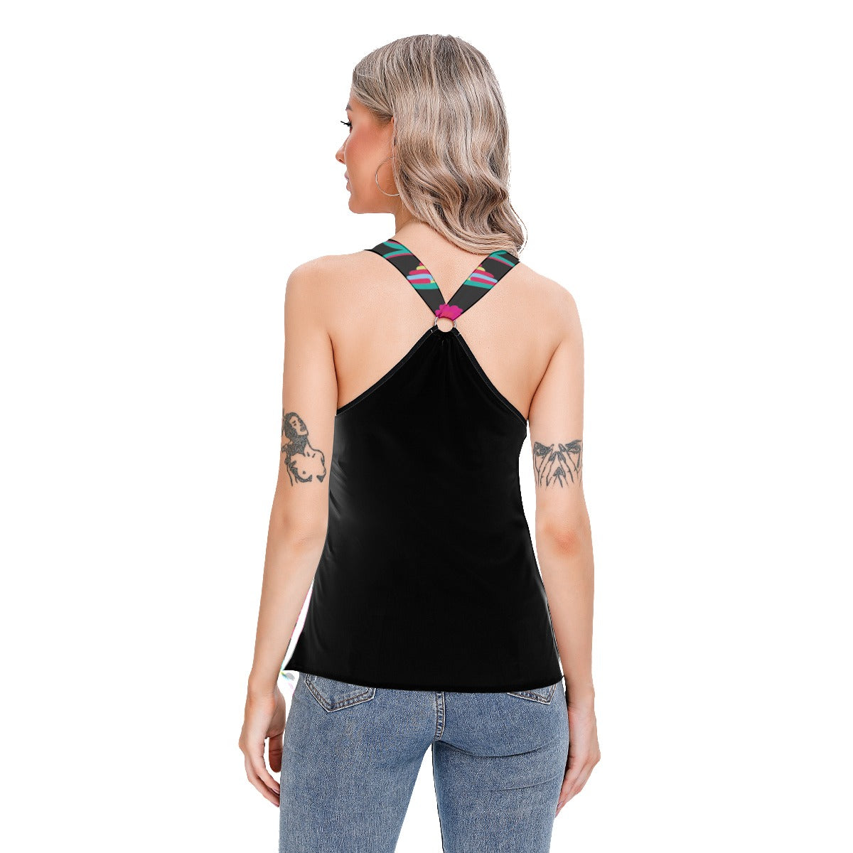 Beautiful Sugar skull Calaveras Women's Skinny Sport Tank Top