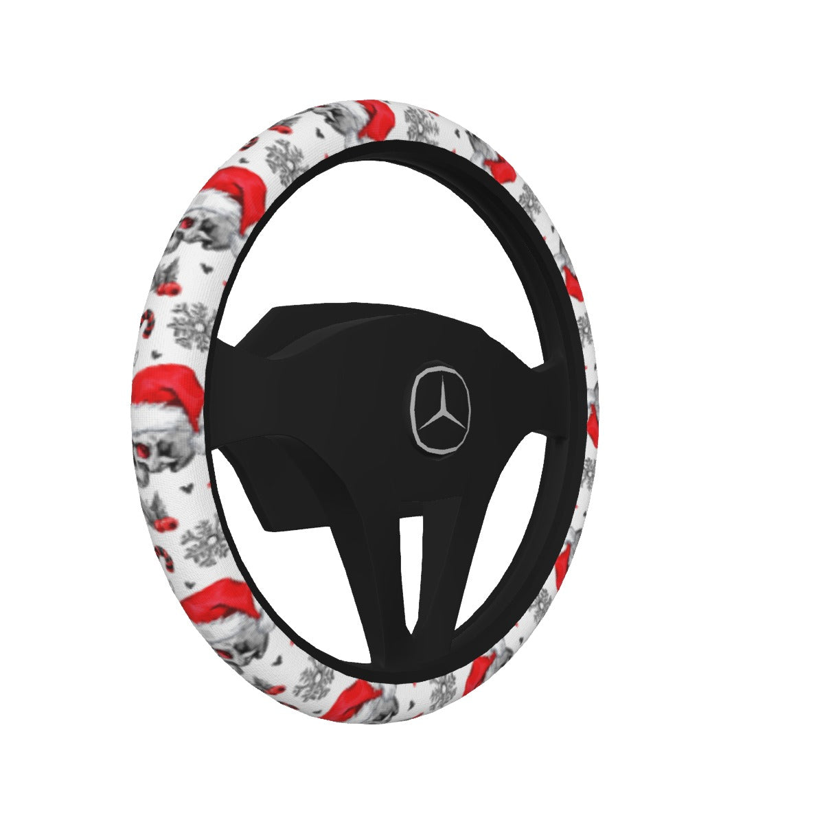 Gothic skull Santa claus Steering Wheel Cover