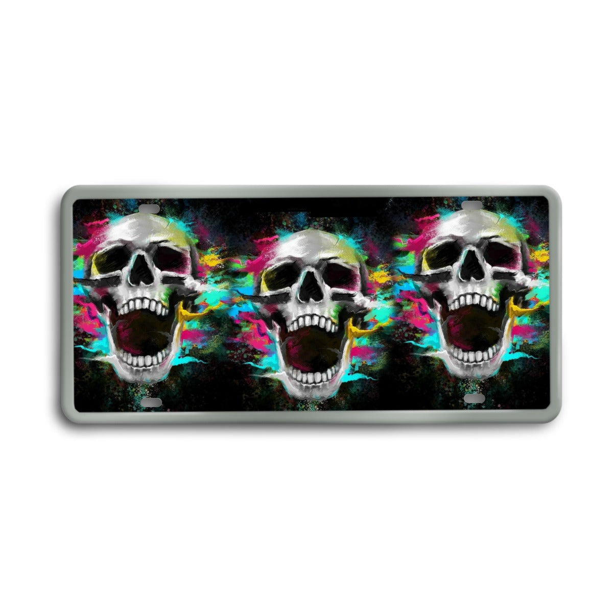 Skull gothic Halloween Vintage License Plate Decoration Painting, Grim reaper license plates
