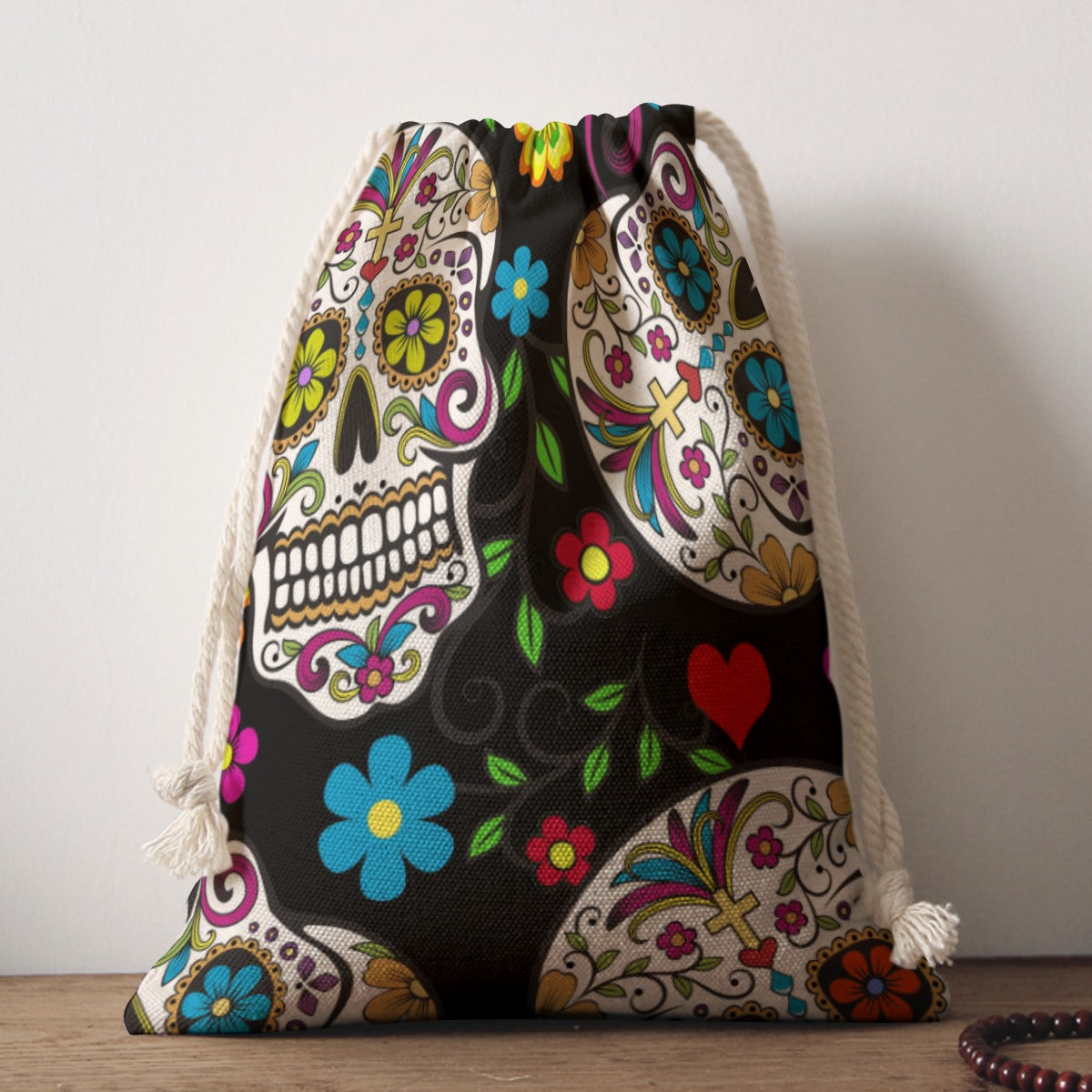 Day of the dead All-Over Print Drawstring Bag, Sugar skull backpack drawstring bag purse handbag