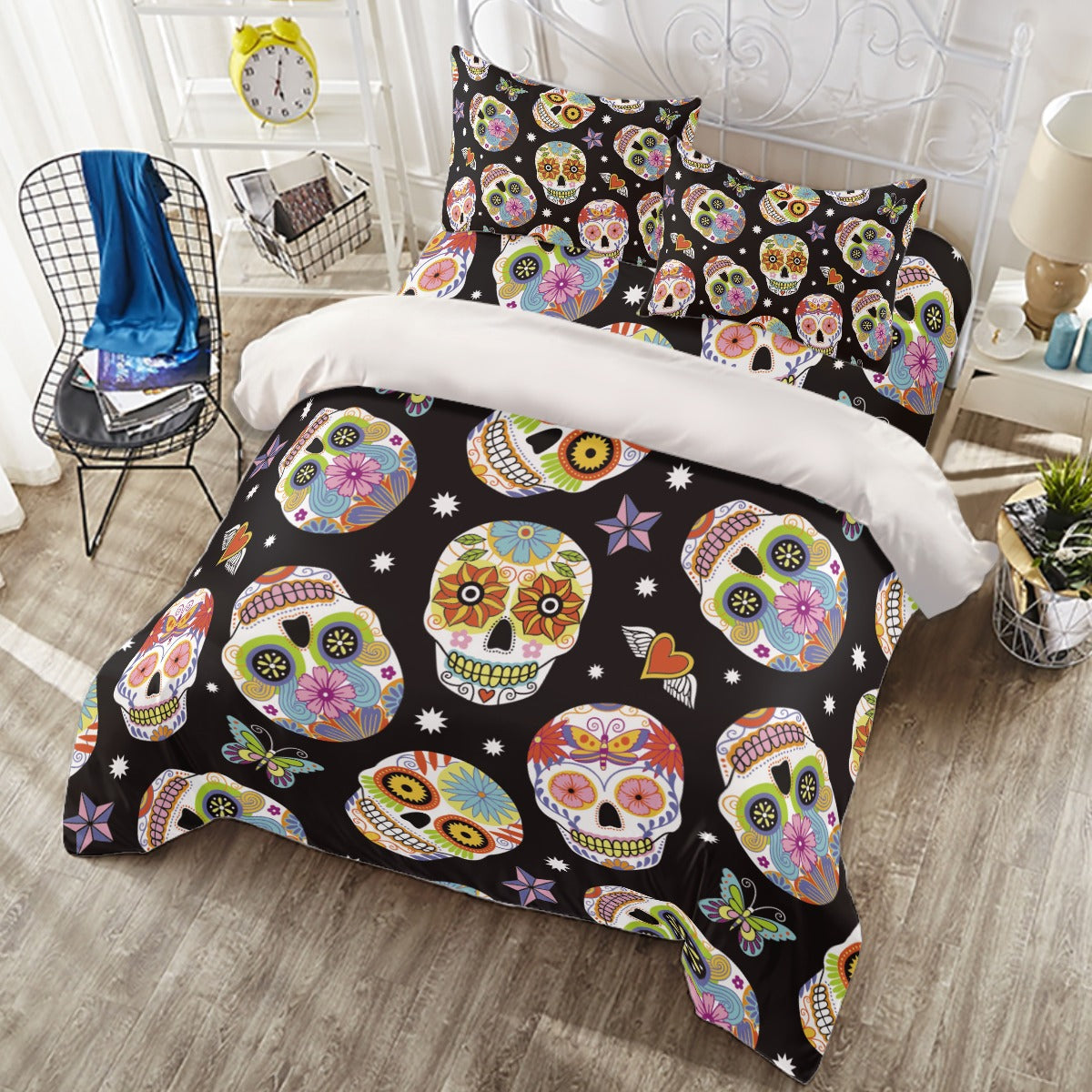 Dia de los muertos Mexican calaveras skull Four-piece Duvet Cover Set