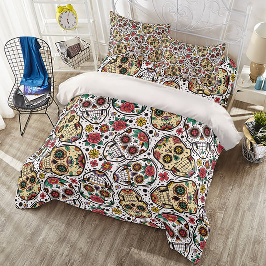 Day of the dead Mexican Calaveras skull Four-piece Duvet Cover Set