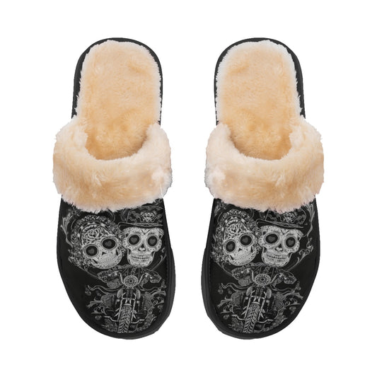 Sugar skull Women's Home Plush Slippers