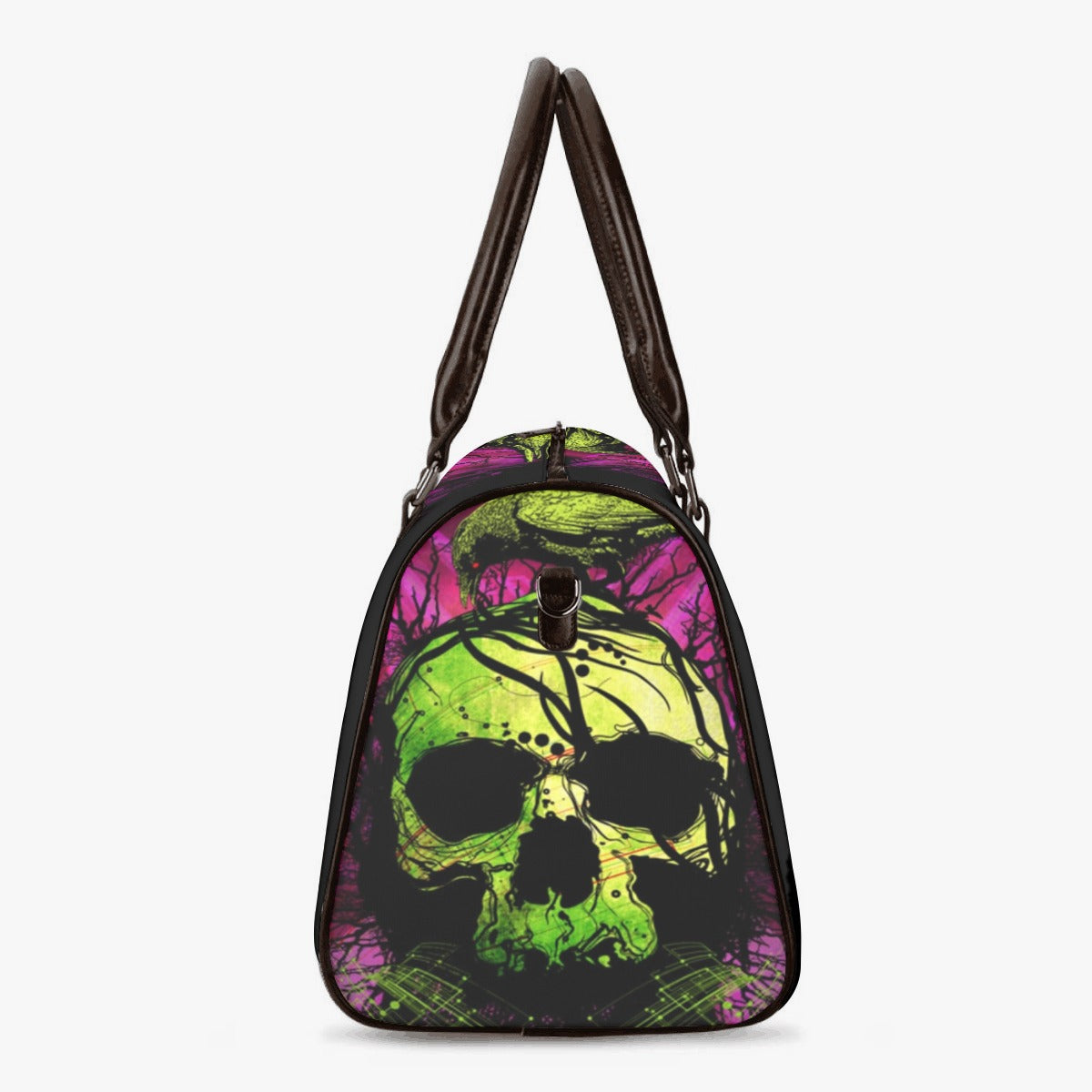 Skeleton Vacation Holidays Travel Bag, christmas skull large travel bag, horror handbag, halloween monogrammed bag, christmas skull Carry On bag