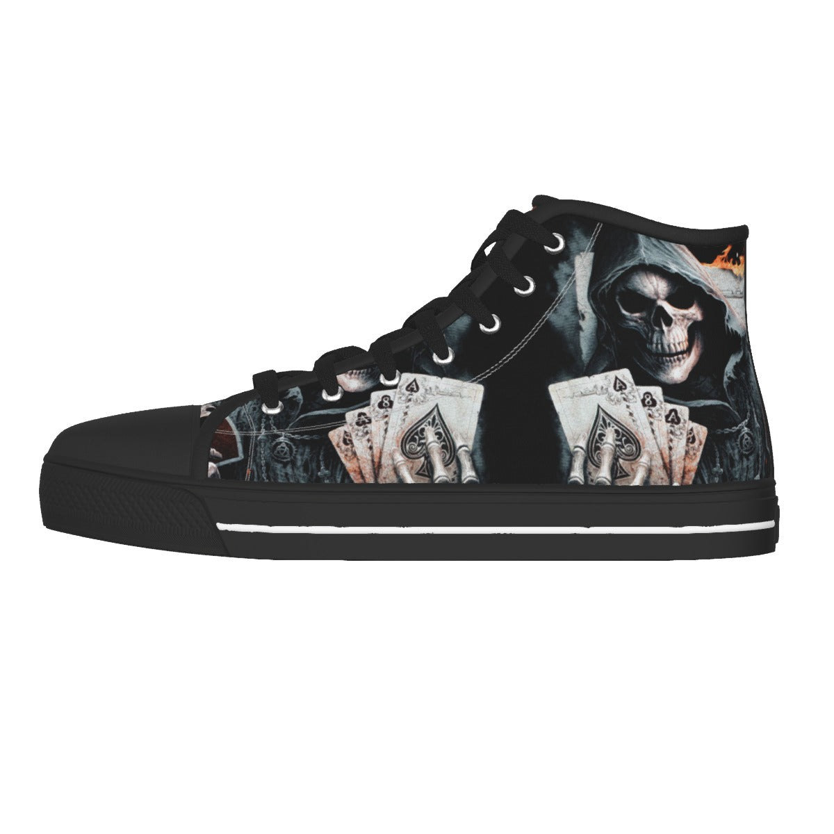 Halloween grim reaper Men's Canvas Shoes, Gothic skull sneakers shoes