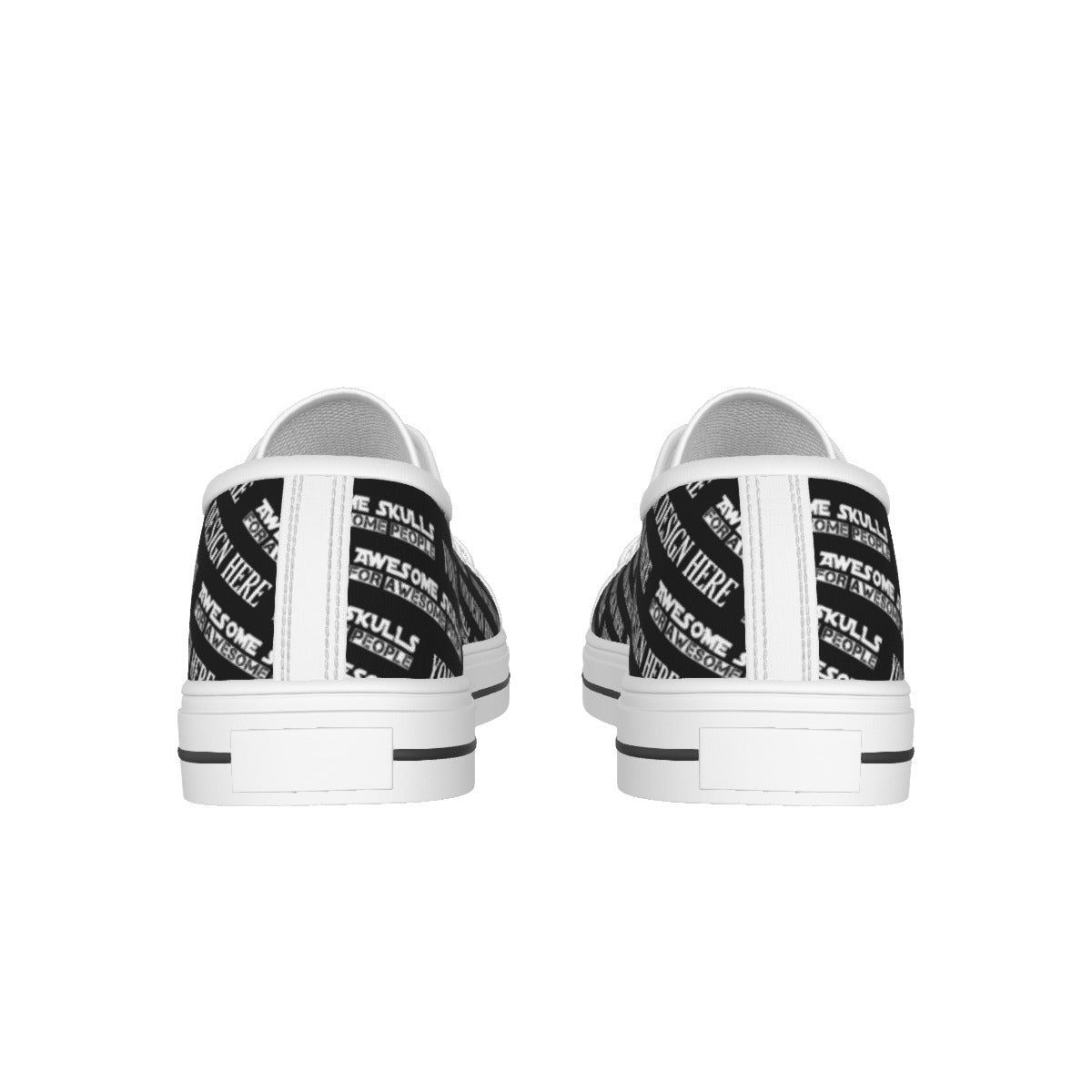 Custom Print on Demand POD Women's White Sole Canvas Shoes