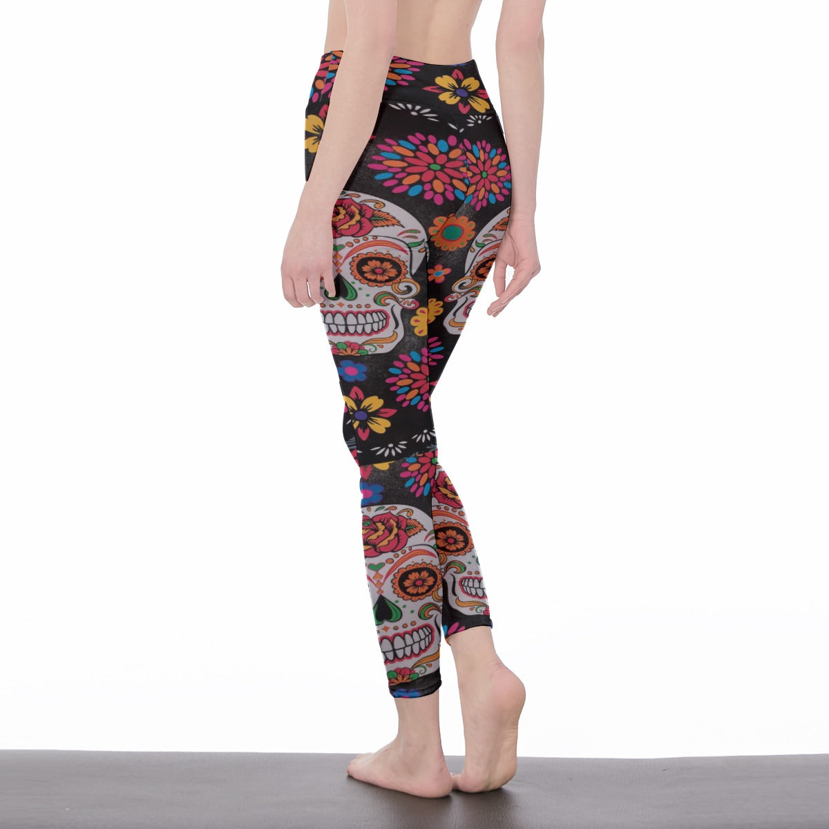 Day of the dead sugar skull Women's Casual Leggings, Dia de los muertos skeleton yoga pants