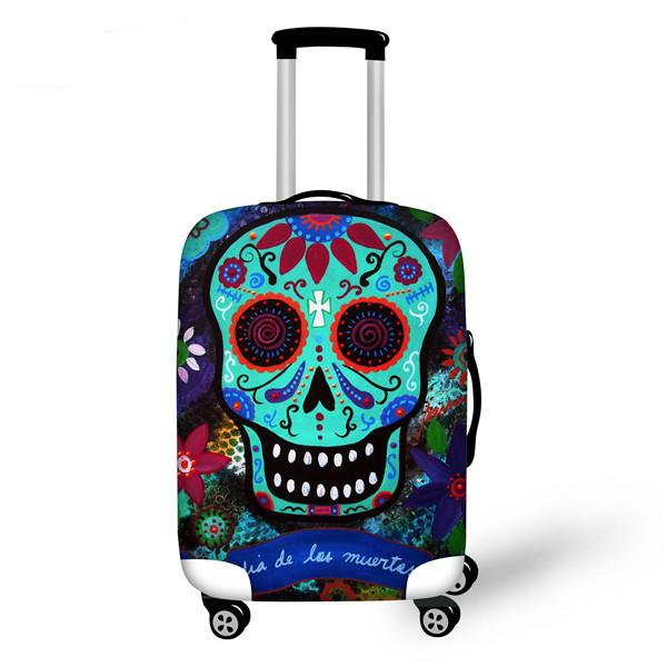 Luggage Cover 3D Vintage Sugar Skull Roses Travel Accessories for 18''-30'' Travel Case Suitcase Protective Cover