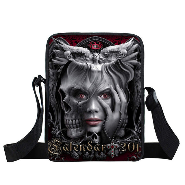 Cool Gothic Girl Mini Messenger Bag Rock Women Handbag Kids Crossbody Bag Skull Children School Bags Boys Girls Bags Best Gift