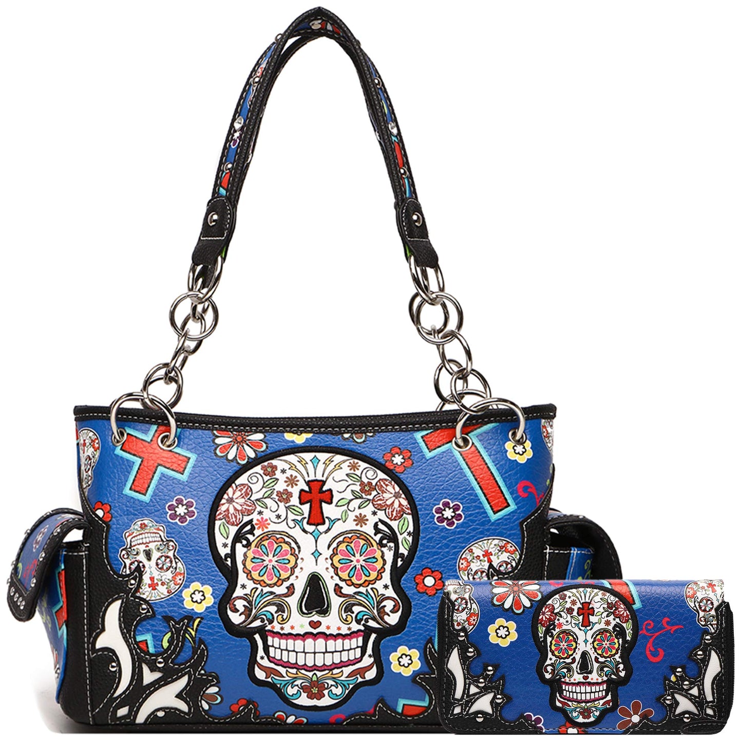 Set of 2 - Sugar Skull Purse & wallet