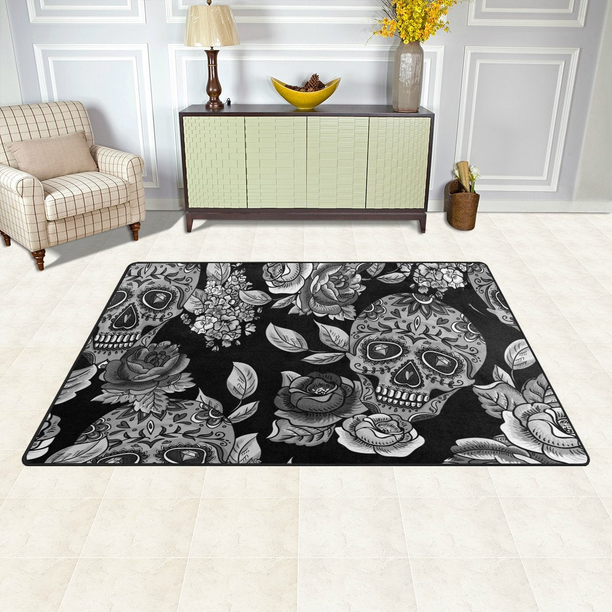 Large Sugar skull Carpets for Living Room