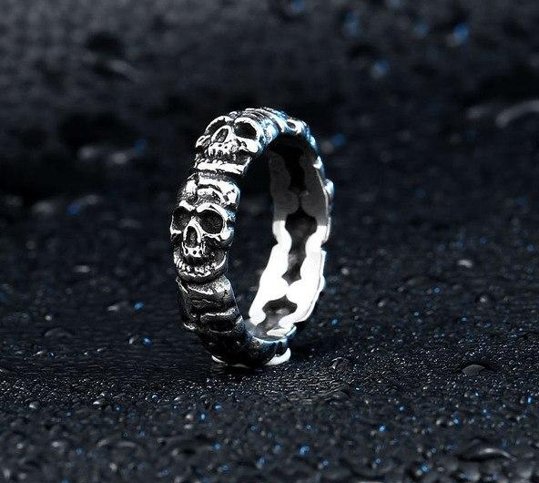 soldier stainless steel men punk skull ring vintage domineering skull 316l steel jewelry