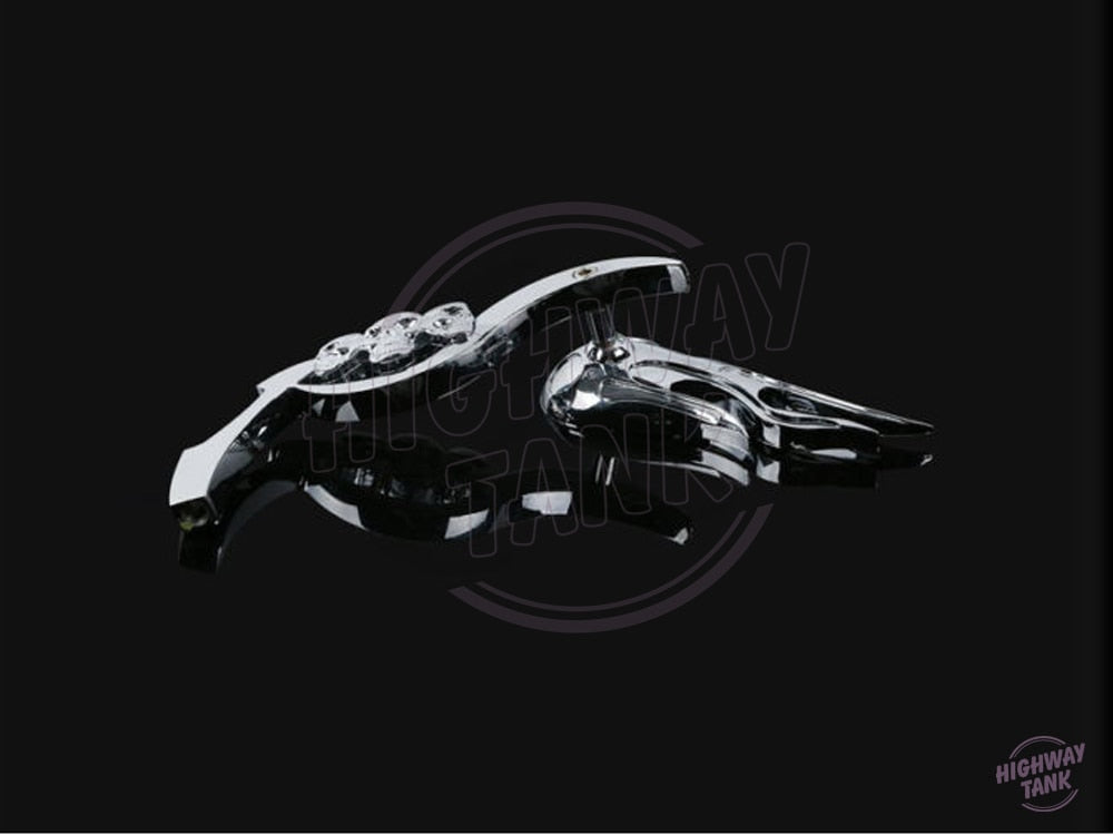 8mm 10mm Thread Custom Flame Skull Motorcycle Rear View Mirror