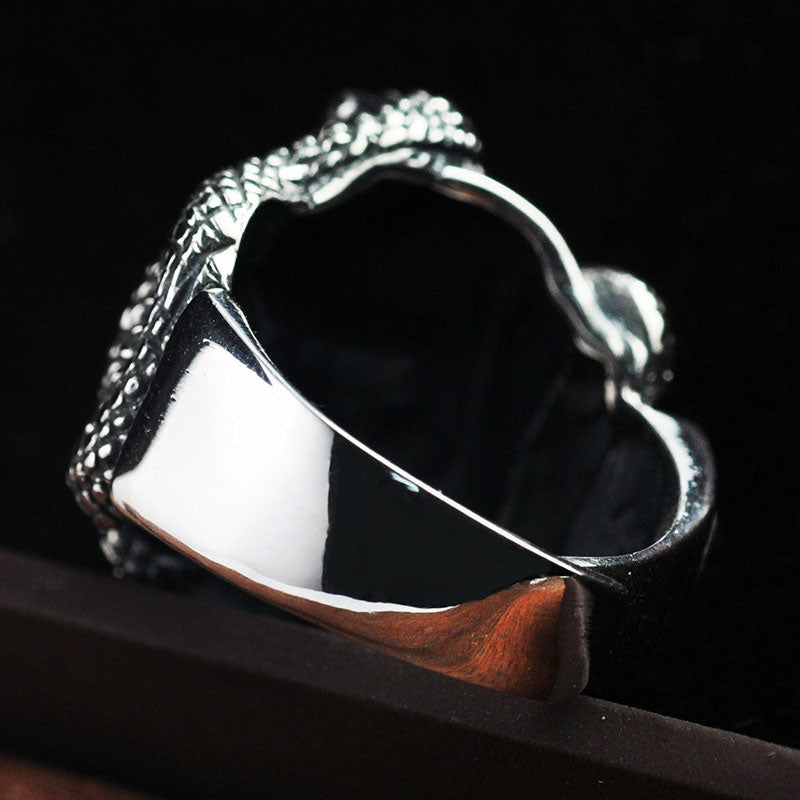 925 Silver Skull Rings Snake Fashion Skeleton
