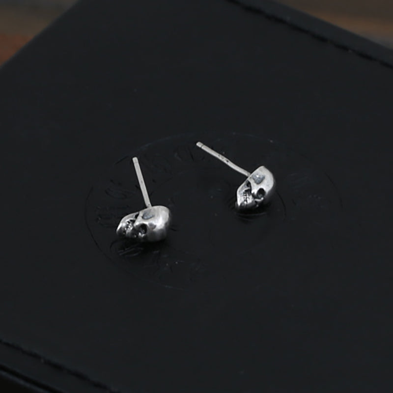 925 Sterling Silver Skull Earrings Studs Set Small Rock Punk Gothic Vintage Jewelry For Men And Women Brinco Masculino