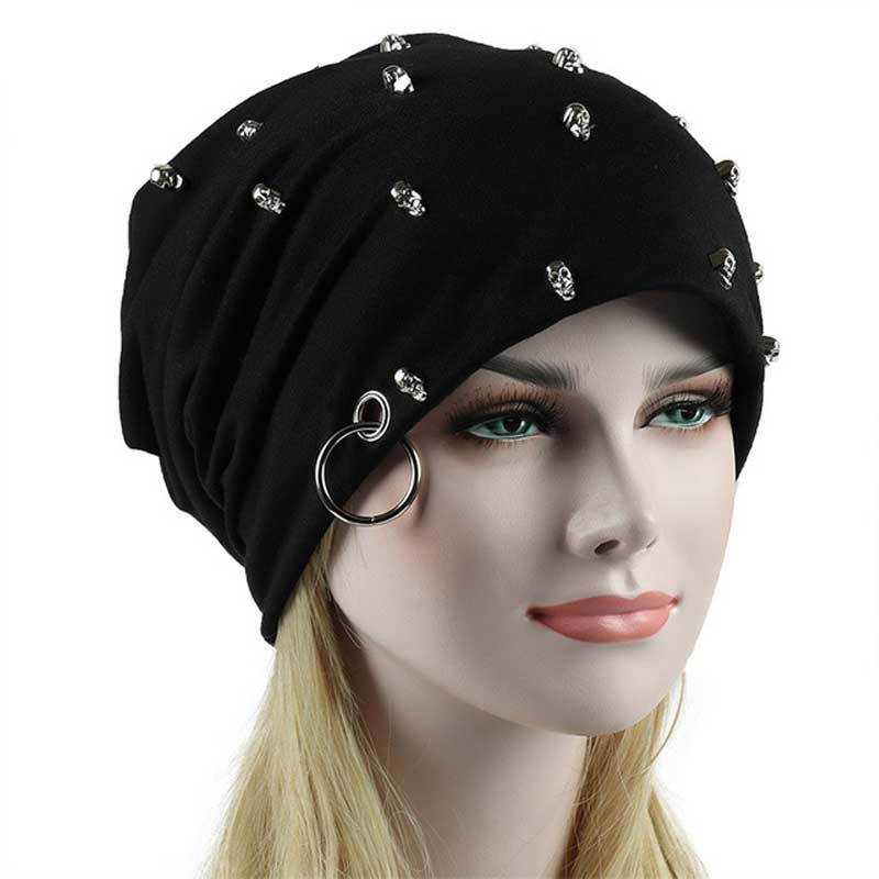 Skullies Caps Slouchy Beanie Cap Cotton Knitted Unisex Hats