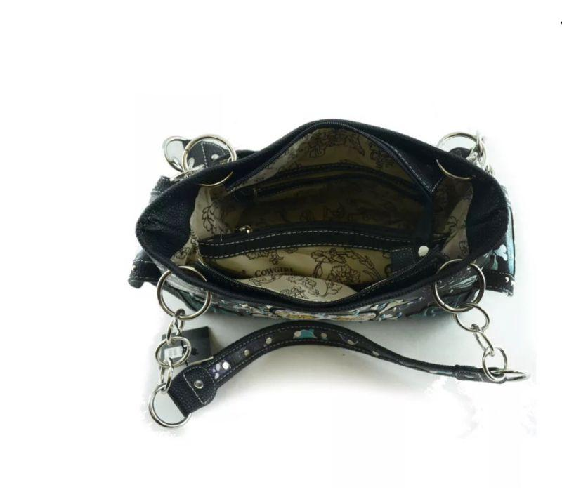 Cowgirl Trendy Western Day of The Dead Sugar Skull Purse Handbag Gothic Punk