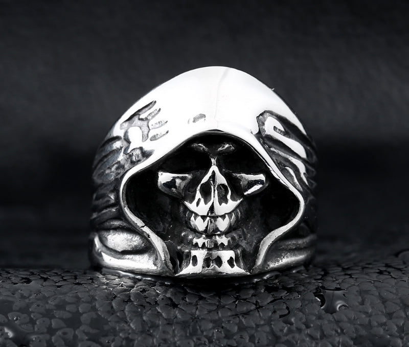 good detail the death skull vintage ring for man stainless steel movie style hot sale skull jewelry