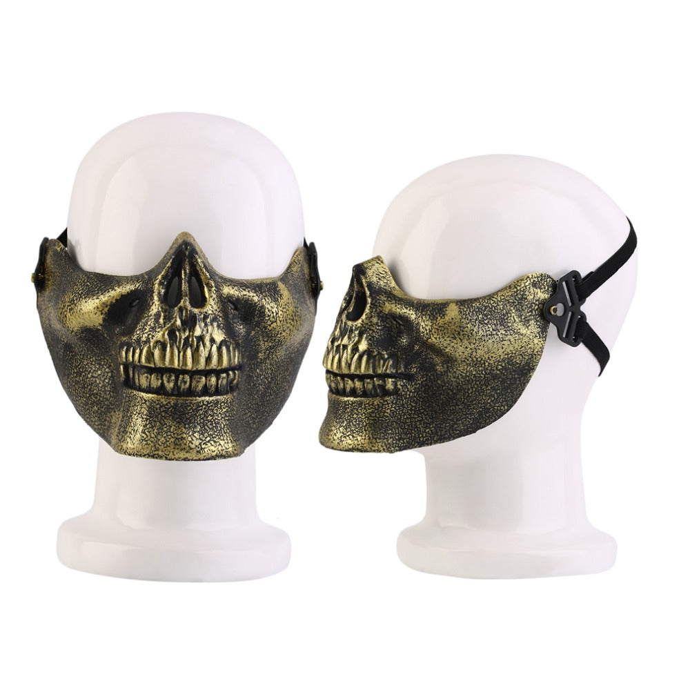 Skull Skeleton Mask Army Games Outdoor Metal Mesh Eye Shield Costume for Halloween Party