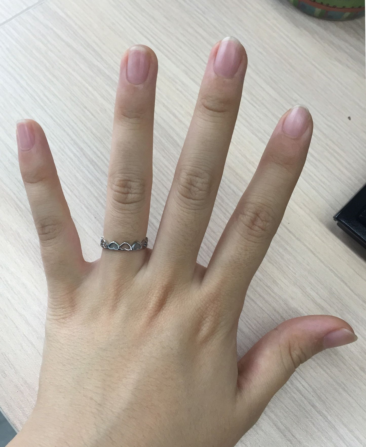 Adjustable Heart Shape Luminous Ring Glowing in Dark Silver Color Rings