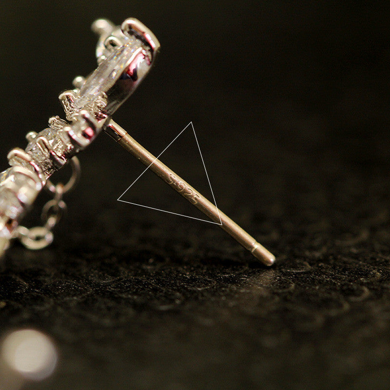 High Quality Crystal Clip Earrings Elegant Leaves Long Earrings Zirconia Jewelry For Women Earrings