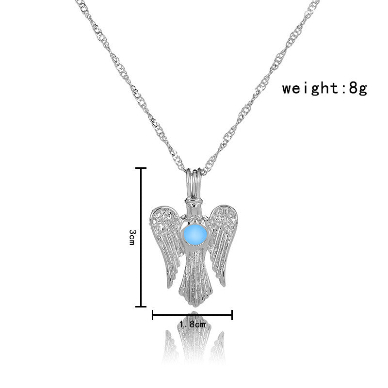Angel Wings Pendant Supernatural Necklace Women Jewelry Luminous Necklace GLOW in the DARK gift