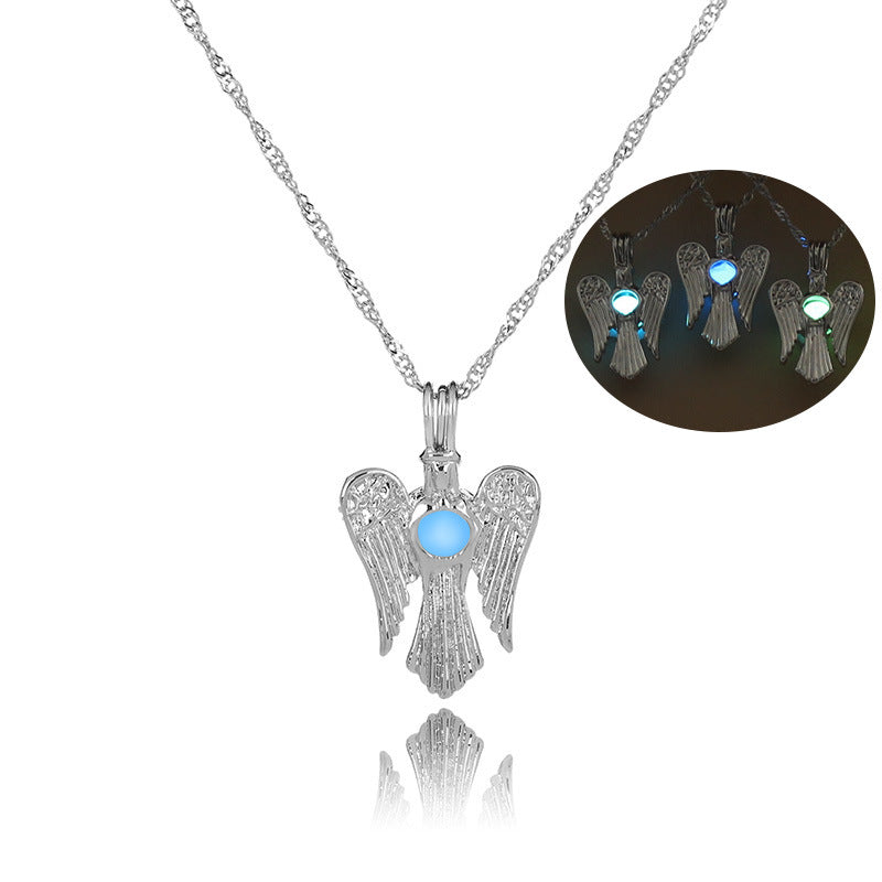 Angel Wings Pendant Supernatural Necklace Women Jewelry Luminous Necklace GLOW in the DARK gift