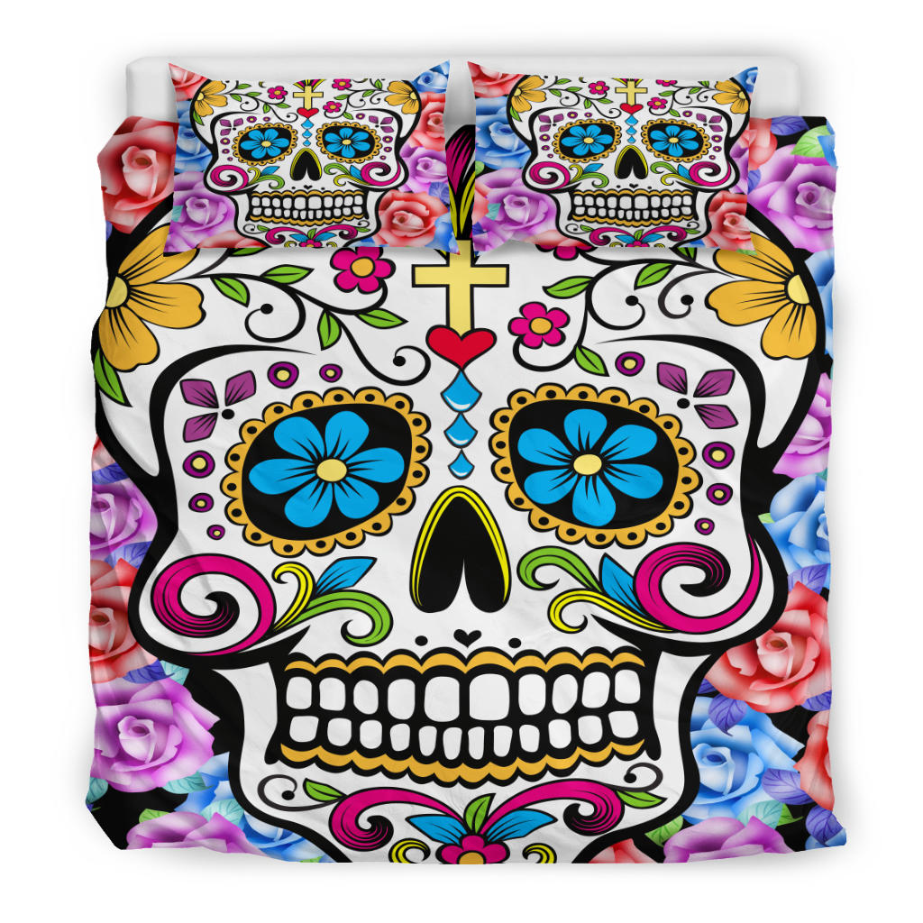 Set 3 pcs sugar skull bedding set
