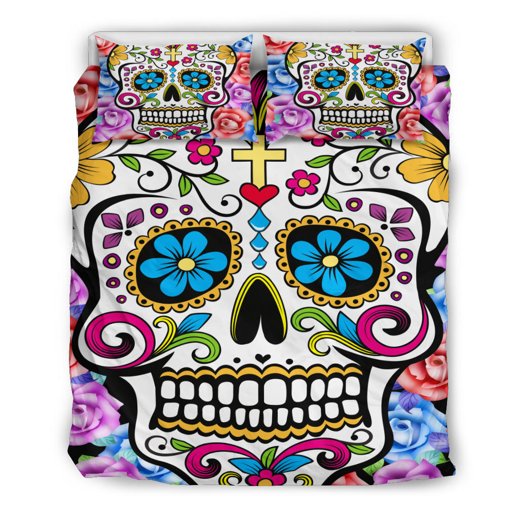 Set 3 pcs sugar skull bedding set