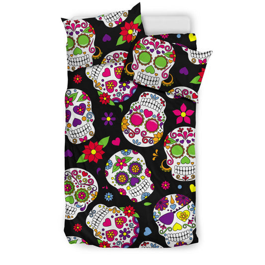 Sugar skull bedding duvet cover set