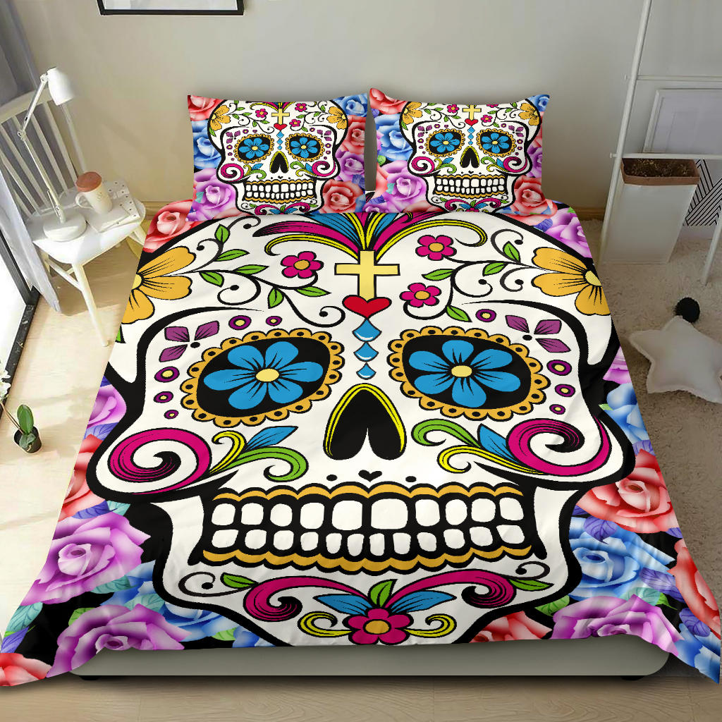 Set 3 pcs sugar skull bedding set