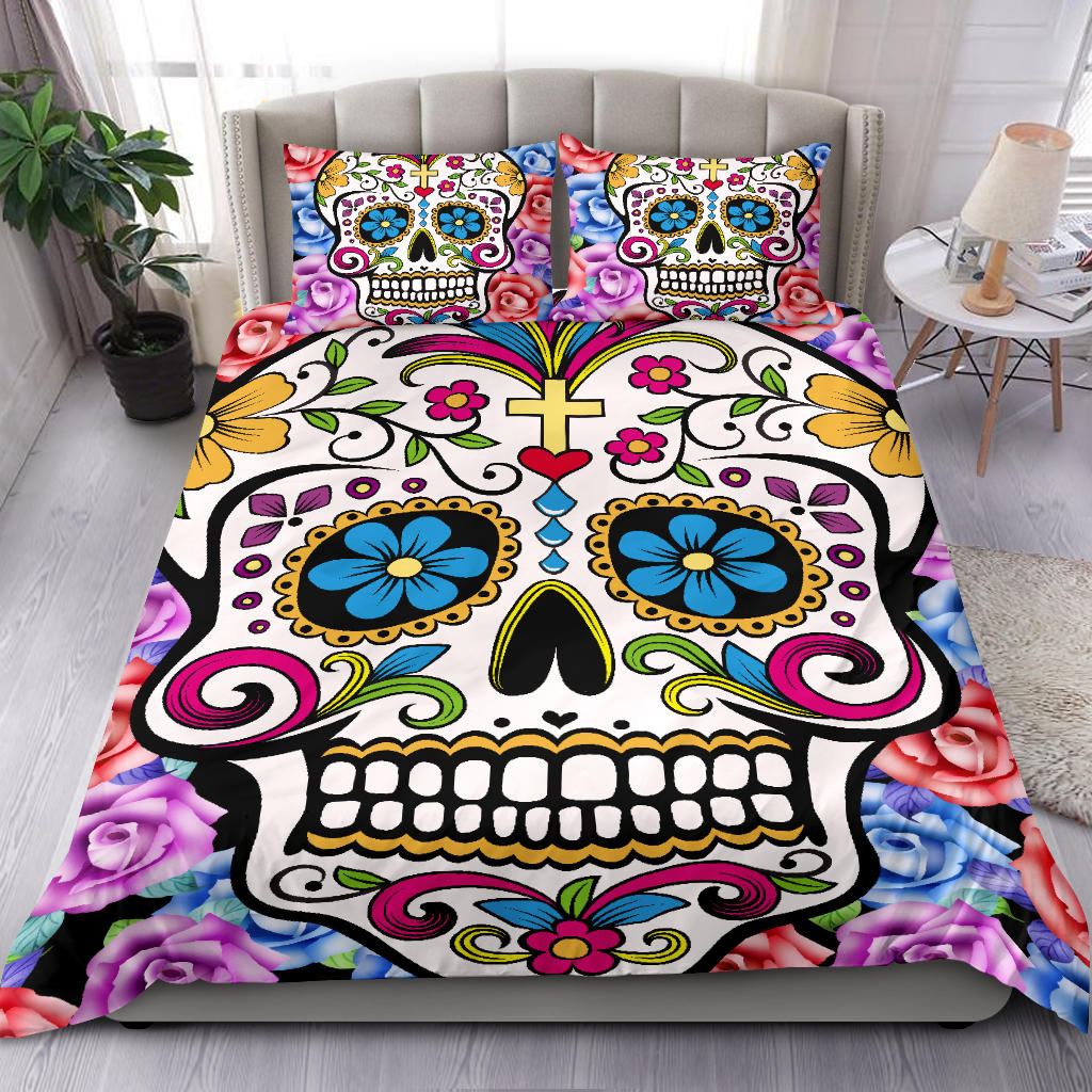 Set 3 pcs sugar skull bedding set