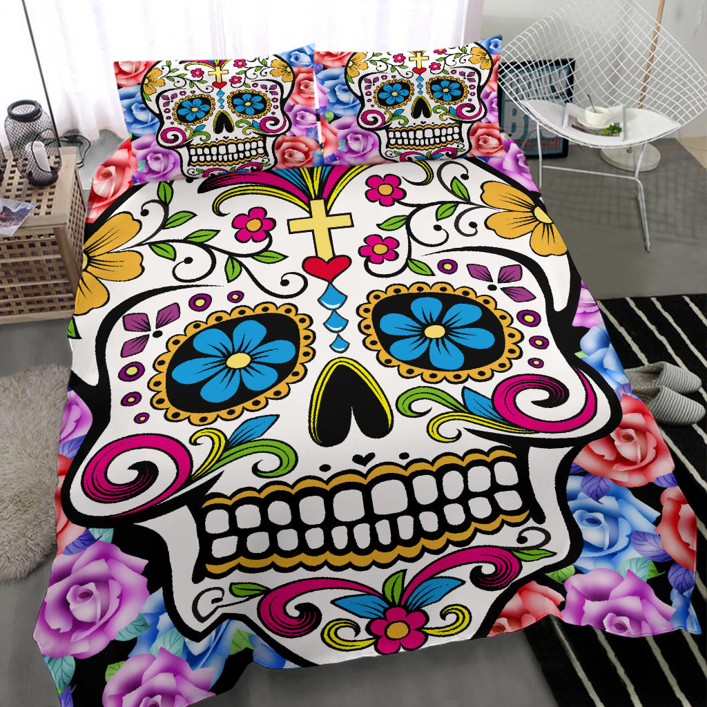 Set 3 pcs sugar skull bedding set