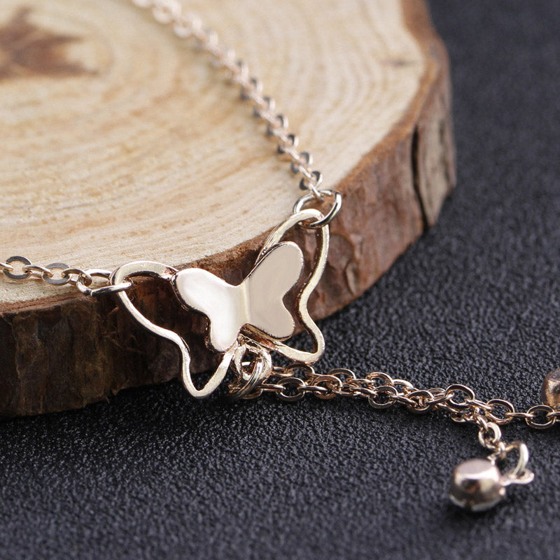 Butterfly Pendant Anklets Foot Chain Summer Yoga Beach Leg Bracelet Handmade Anklet Rose Gold Silver Color Jewelry Gift