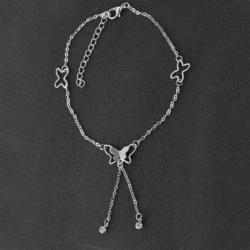 Butterfly Pendant Anklets Foot Chain Summer Yoga Beach Leg Bracelet Handmade Anklet Rose Gold Silver Color Jewelry Gift