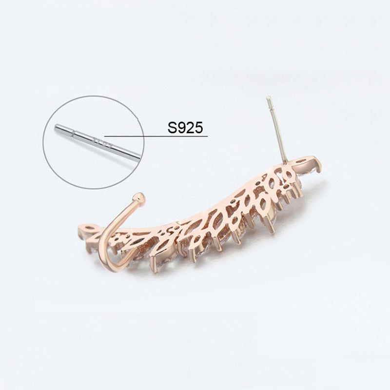 Fashion Wing Ear Cuff Cubic Zirconia Clip Earrings For Women Wedding Party Piercing Earrings Bijoux Mothers Gifts