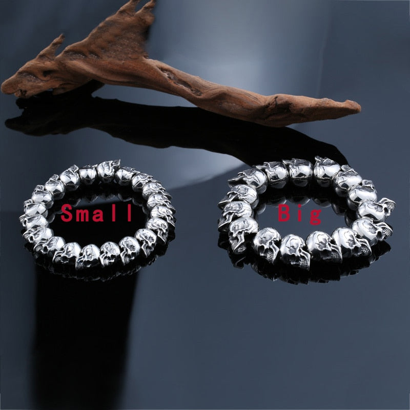 Cool Punk Adjustable Skull Bracelet For Man 316 Stainless Steel