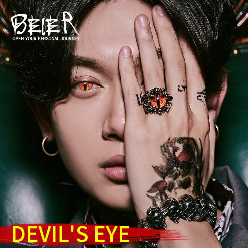 Punk Rock Claw with three Zircon stone evil eye CZ ring men anniversary Biker Skull jewelry christmas Gift BR8-479
