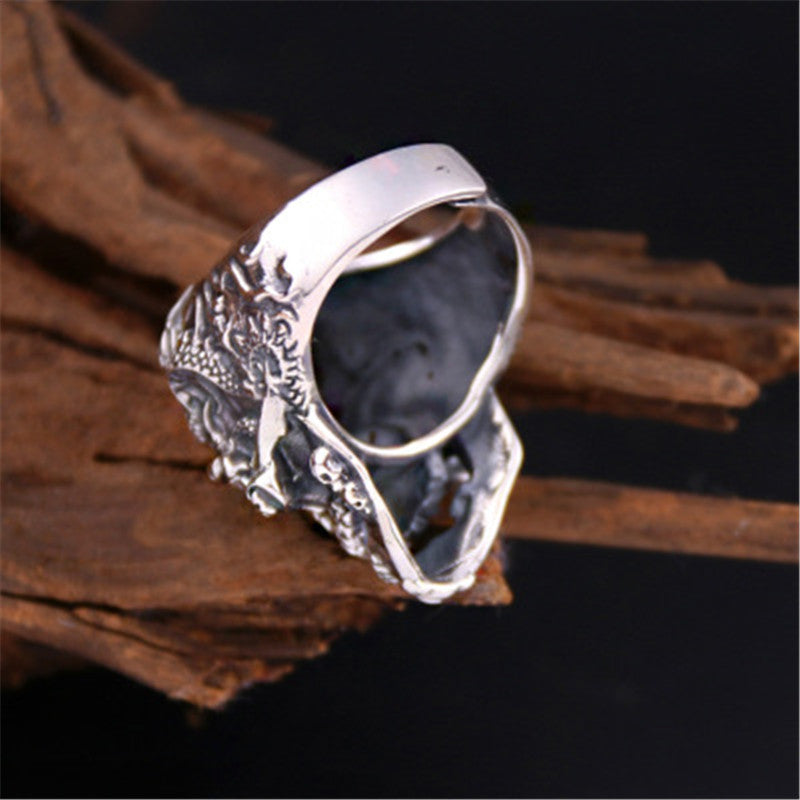 Real Solid 925 Sterling Silver Skull Rings For Men Women Retro Vintage Punk Jewerly