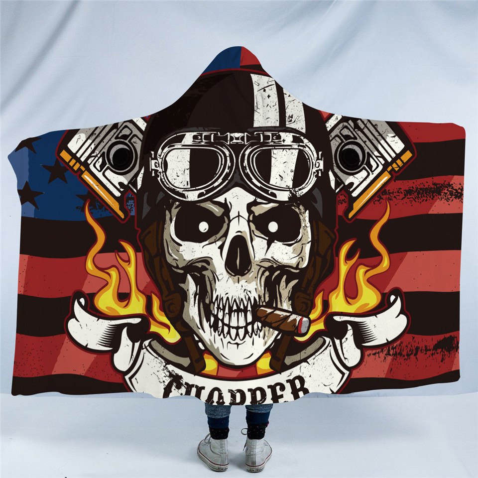 Skull Collection Hooded Blanket
