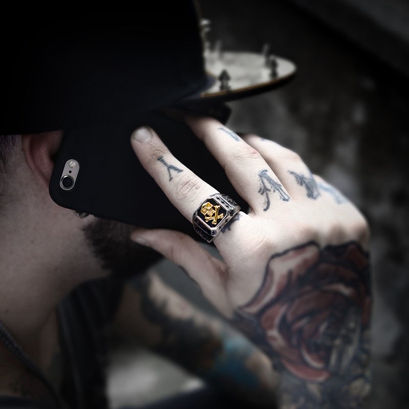 316L Stainless Steel ring biker Ring skull Man's special copper fashion jewelry BR8-331