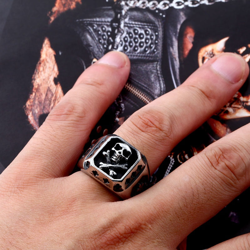 316L Stainless Steel ring biker Ring skull Man's special copper fashion jewelry BR8-331