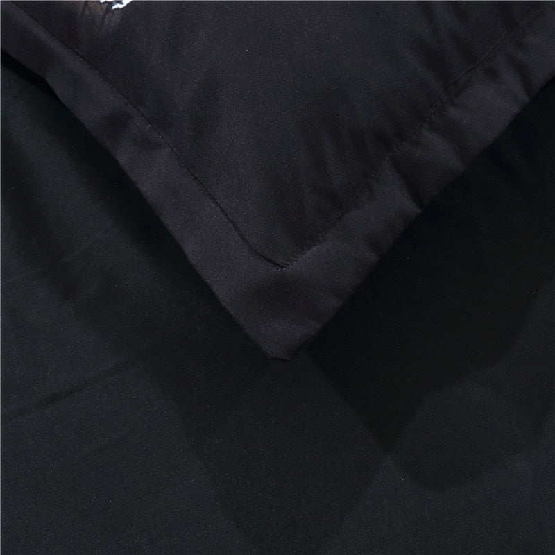 Black Skull Bedding Set Duvet Cover King Size Skull