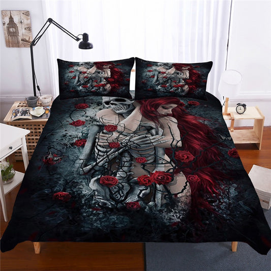 Skull Bedding Set Queen Size Flower Skull Bed