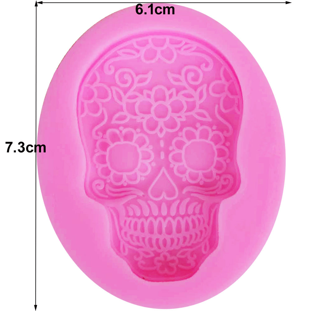Skeleton Head Skull Silicone Mold Candy Jelly Mould Fondant Cake Decorating Pastry Baking Tools
